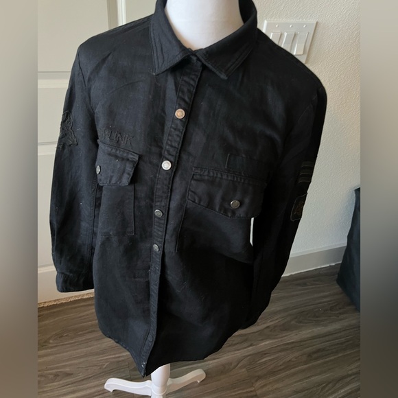 Zadig & Voltaire military style  Black Button Down Shirt - Picture 2 of 13